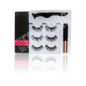 GLAMOROUS Magnetic Eyelashes Kit 3 Pairs Eyeliner